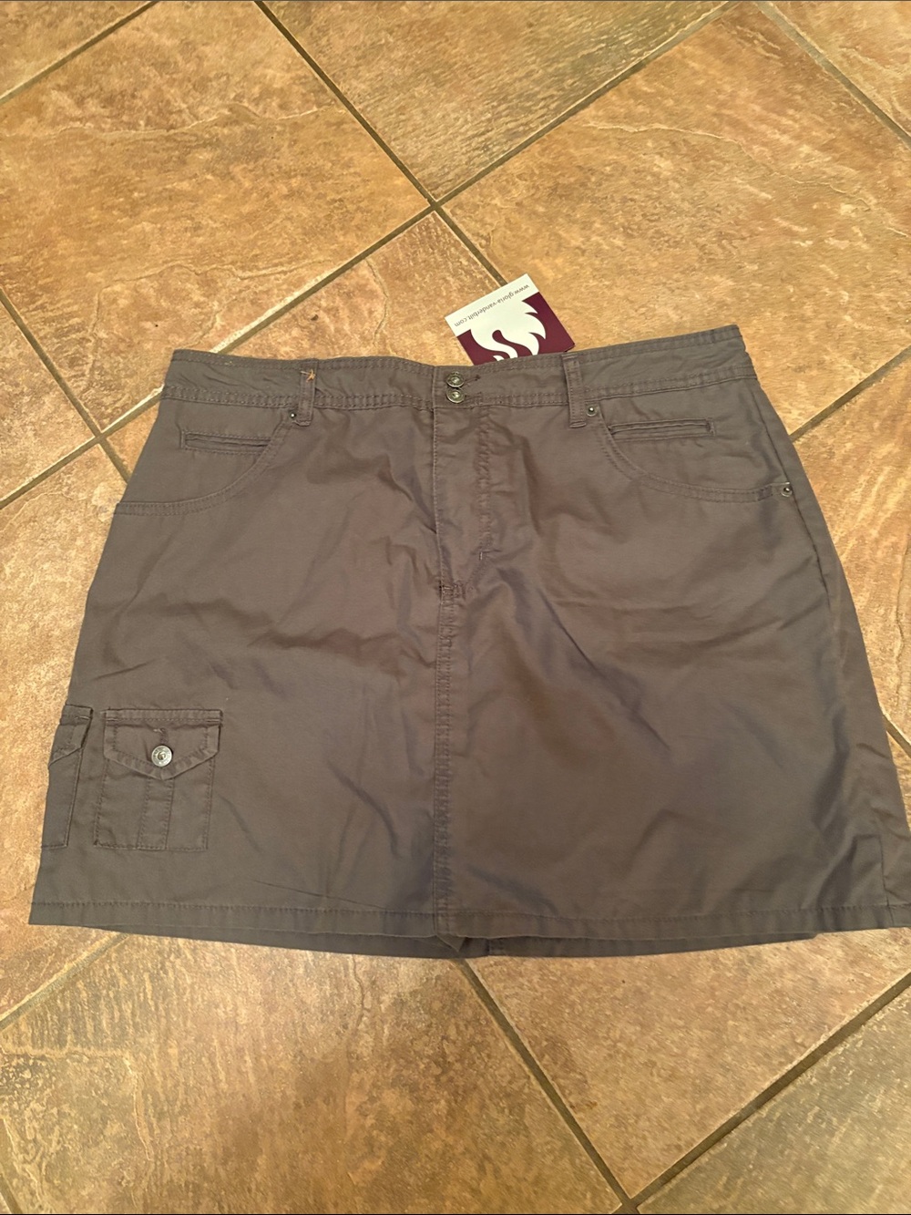 Gloria Vanderbilt Gray Utility Mini Skirt